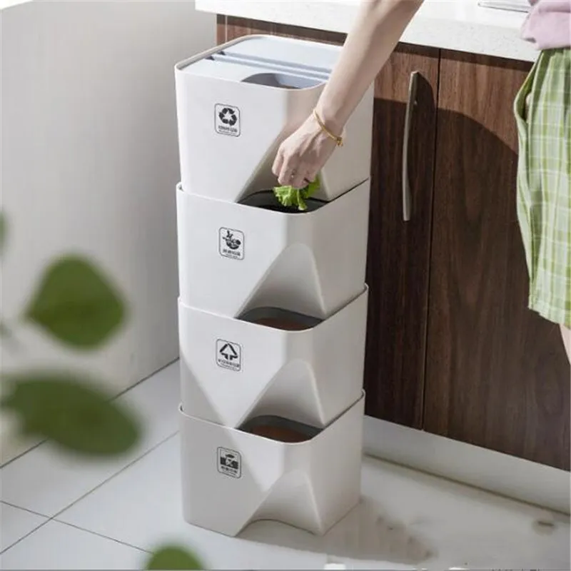 Мусорный бак Кухня 1 шт. отделение для сухого и мокрого мусорное ведро Ванная