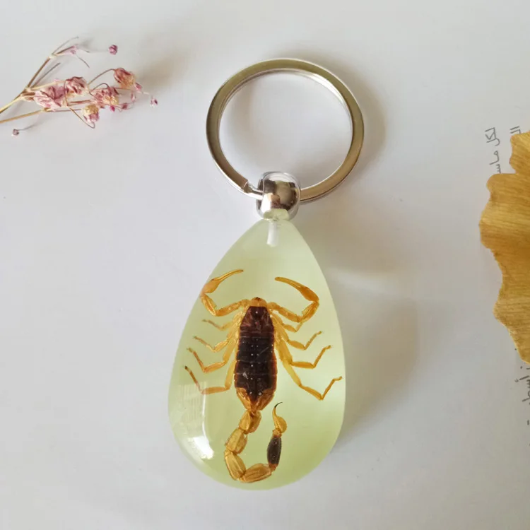 Светящийся брелок для ключей Скорпион Новый светящийся продукт настоящий Краб и