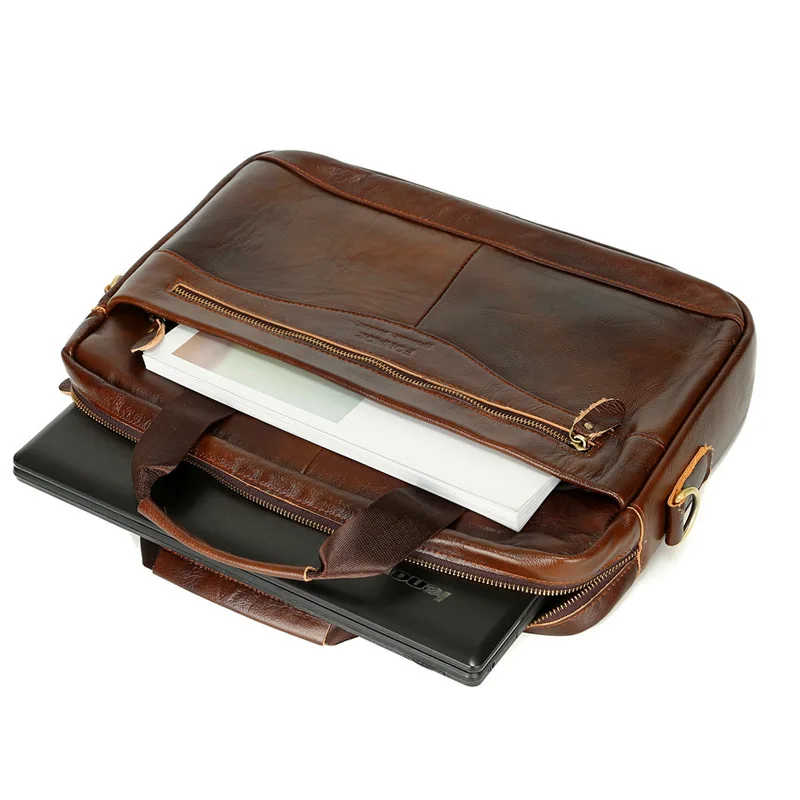 2021 leather men's briefcase Kraft Men's Cross-Back Business Package Men's handbags  computer bag  leather bag  briefcase