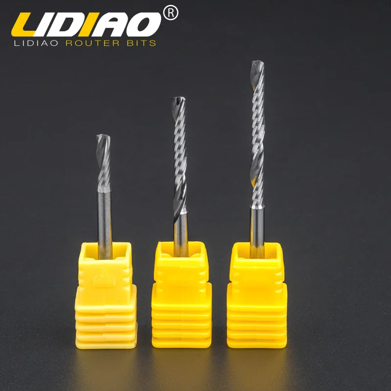 

1 шт. 3,175 мм хвостовик одинарная флейта спиральная фреза 5A Вольфрамовая фреза с ЧПУ для МДФ концевая фреза для гравировального станка