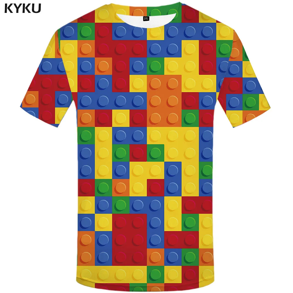 

Summer Square T-shirt Men Geometric Tshirt Printed Russia Shirt Print Cartoon Funny Tshirts Colorful Anime Clothes Mens Clothing