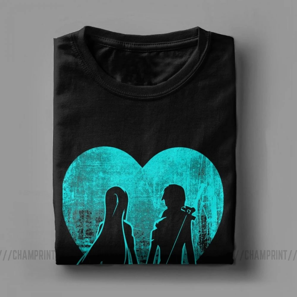 Мужские футболки с изображением меча онлайн юмора короткими рукавами Asuna и Kirito SAO