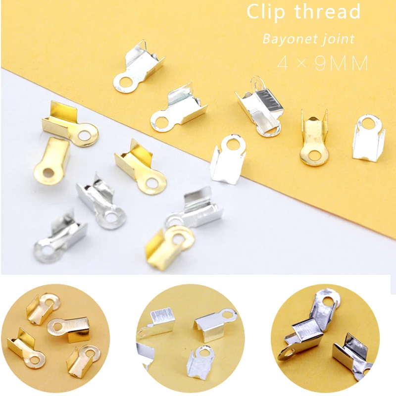 Концевые застежки для шнура 100p 4x9 мм концевые колпачки ленты кожаный зажим