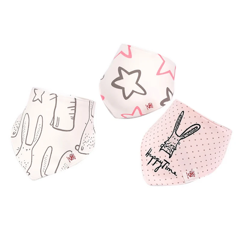 qksj002-6 3-Pack/lot Baby Bibs 100%Cotton Waterproof Cute cartoon print embroidery Saliva Towel Newborn Toddler Infant Boys Girls Stuff - Цвет: qksj002-6
