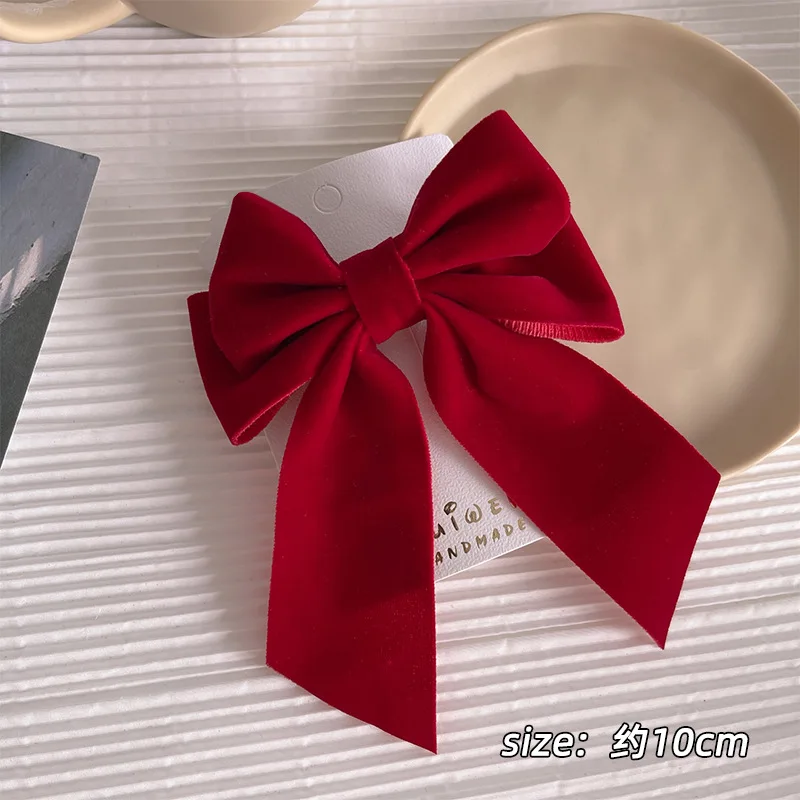 Новинка 2022 года Модная красная бархатная шпилька с большим бантом для женщин и