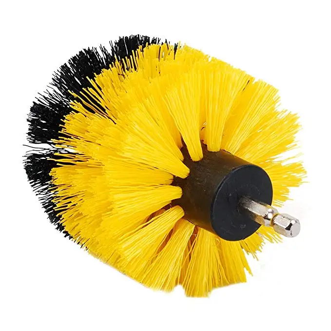 Yellow 3.5 inch Электрическая Щетка Насадка в виде щетки комплект очиститель вращающаяся Ванна плитка для ванной Grout Wall 3 щетки - Цвет: Yellow 3.5 inch