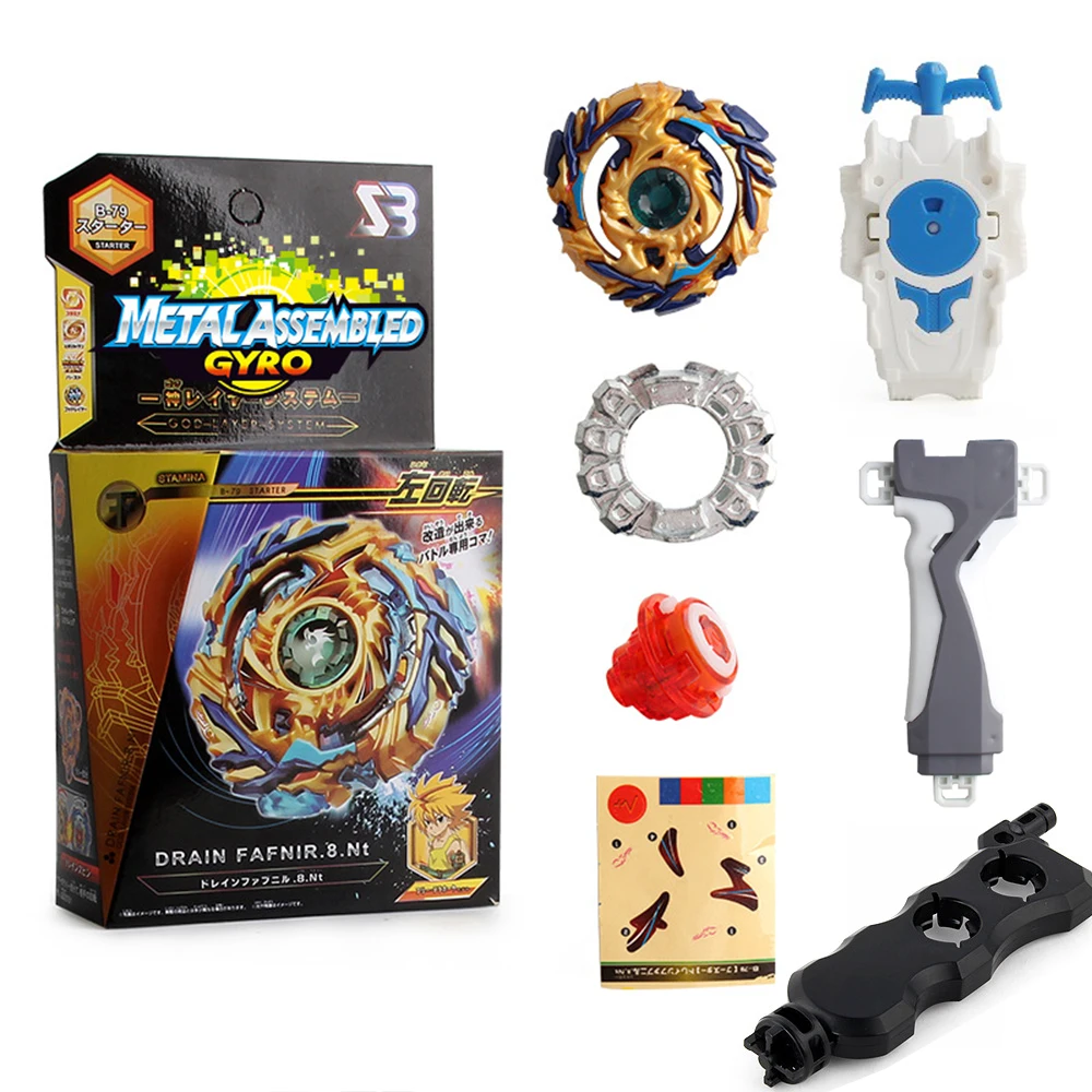 

SB Beyblades Burst B79 Metal Fusion Gyroscope with Grip Launcher and Handlebar One-way Antenna Alloy Gyro Toys for Children