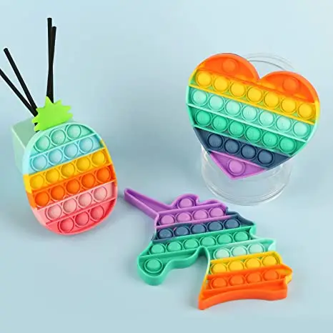 

Rainbow Push Bubble Fidget Sensory Toy Autism Special Needs Fidget Squeeze Funny Anti-stress Stress Reliever Toys for Kids