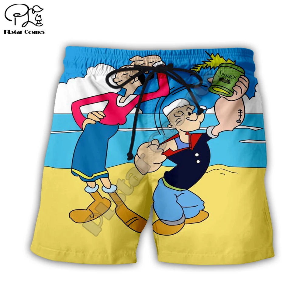 

PLstar Cosmos 3DPrint Summer Cartoon Popeye Sailor Spinach ShortsNew Arrival Funny Unisex Man/Woman Casual Breathable Jogger-a3