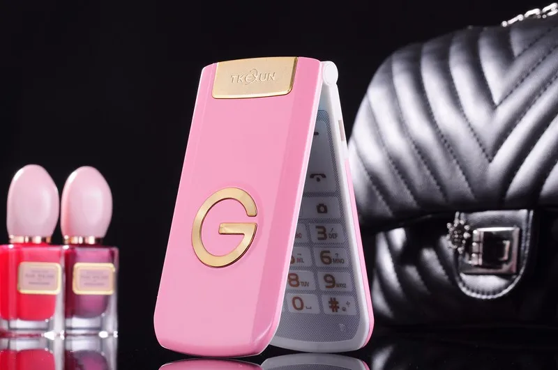 TKEXUN G3 G9000 женский флип-телефон с камерой Две sim-карты 2,4 дюймов сенсорный экран Роскошный сотовый телефон