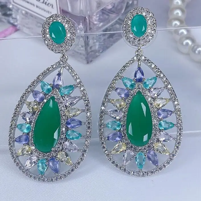 

Женские винтажные длинные серьги-капельки, серебро 925 пробы