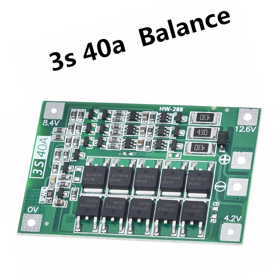 Усилитель/баланс 3S 60A BMS плата/Li-Ion 12 6 V 18650 PCM батарея Защитная плата для