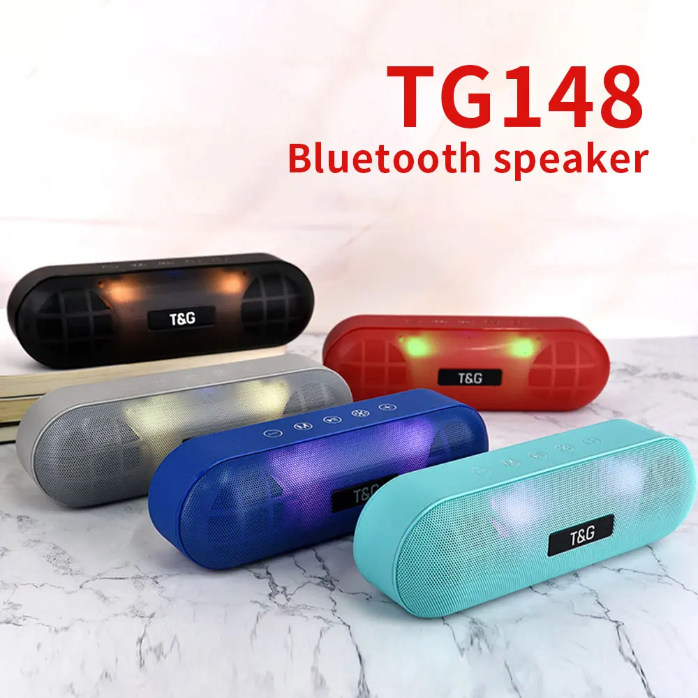 Портативный Bluetooth динамик с fm-радио светодиодный Бумбокс сабвуфер TF USB AUX объемный