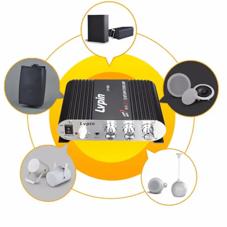 LP-838 усилитель мощности автомобильный Hi-Fi 2,1 MP3 радио аудио стерео бас усилитель динамиков плеер для мотоцикла дома без штепсельной вилки