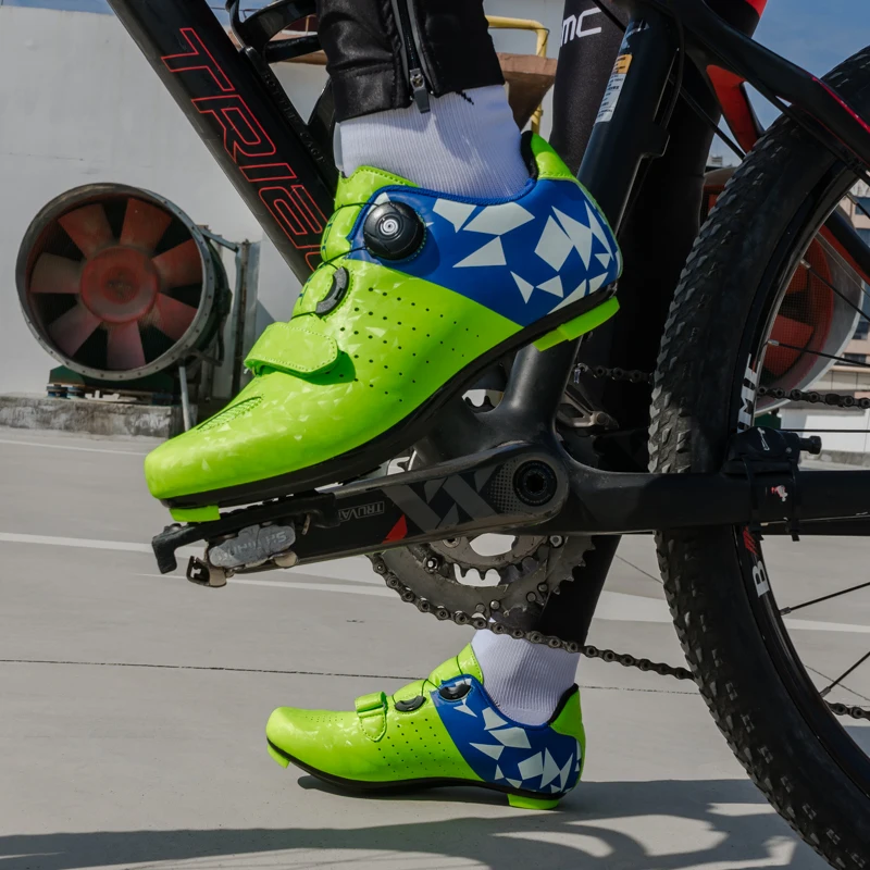 

New style rotating buckle mountain bike shoes, velcro belt lock road bike shoes, men's non-locking rubber sole bike shoes