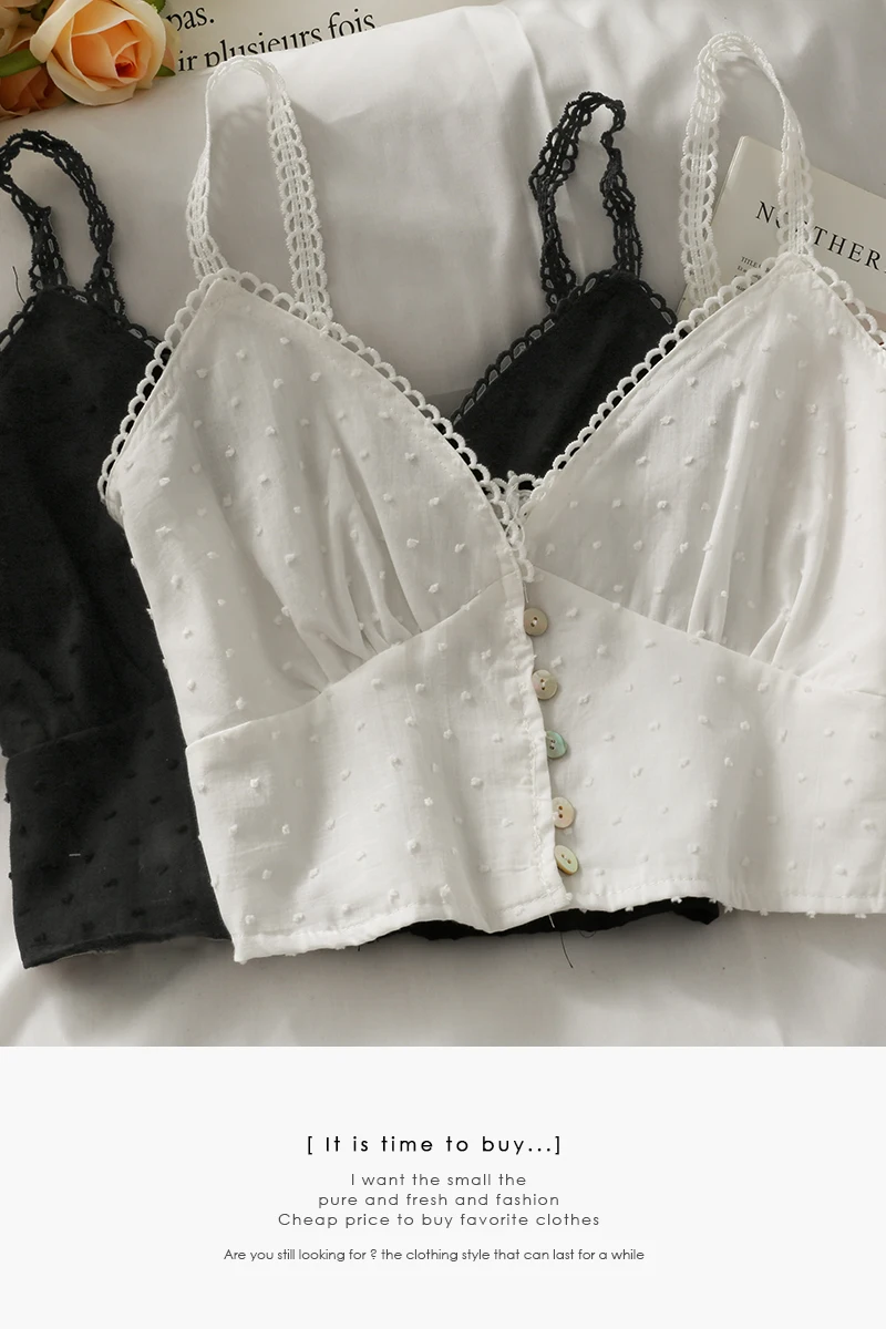 

2021 Summer hollow lace camis women's tees