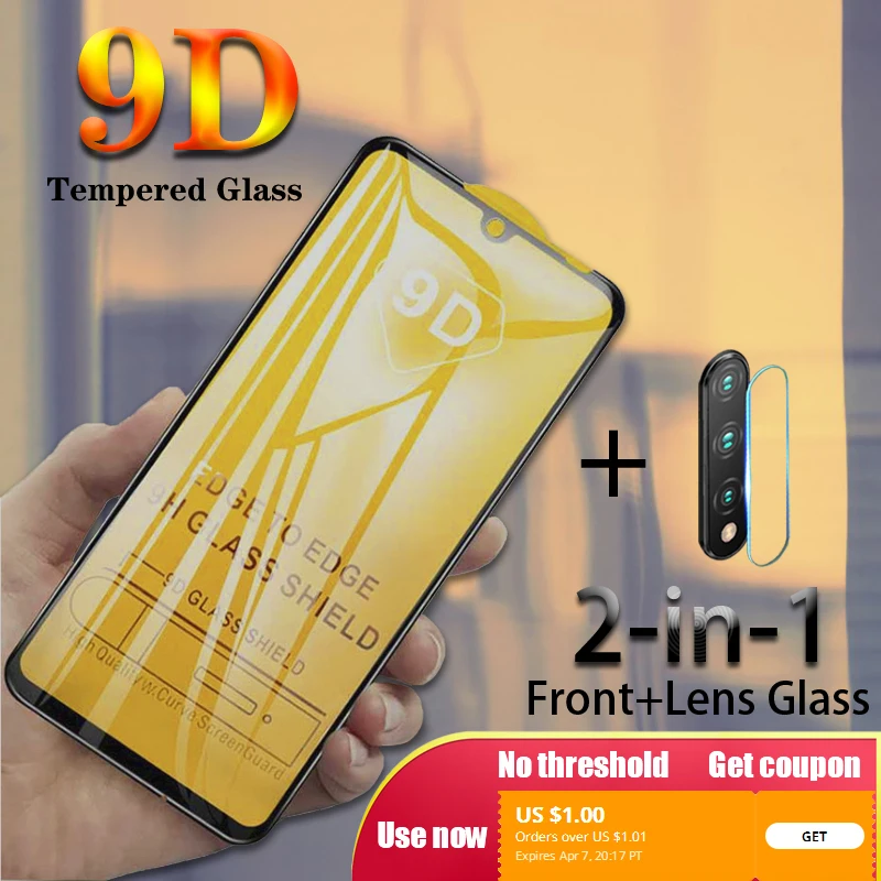 2 в 1 закаленное стекло для Huawei P30 P20 Pro Защитная пленка объектива камеры Honor 10i 20i 9 10