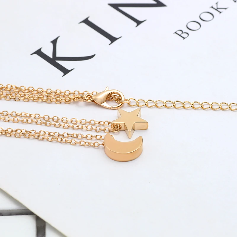 Подарок на день рождения колье ожерелье кривые полумесяца с изображением луны и