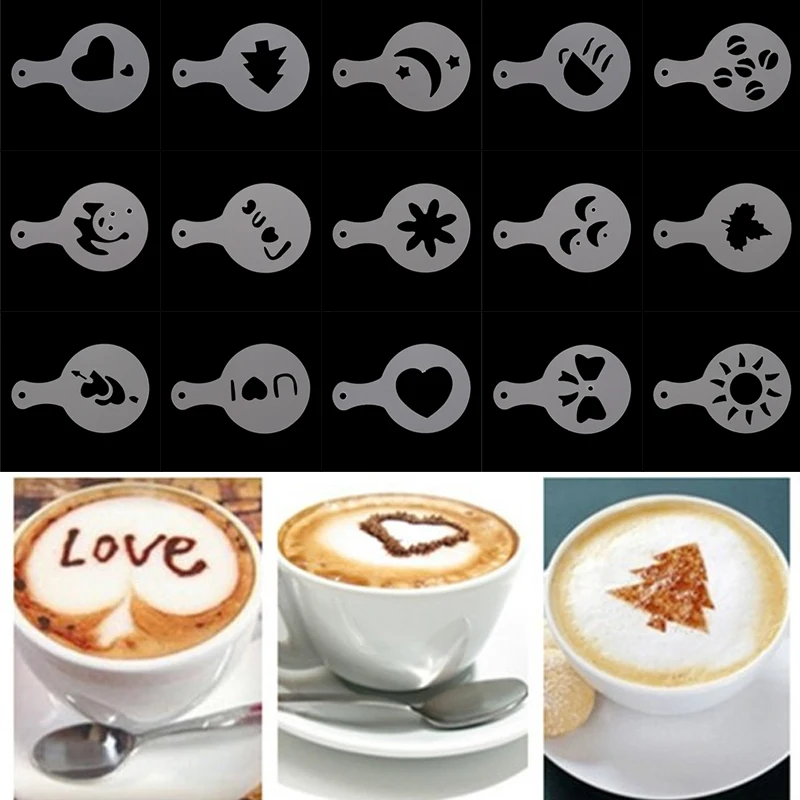 16 шт./лот креативная форма для гирлянды причудливые трафареты кофе печатная