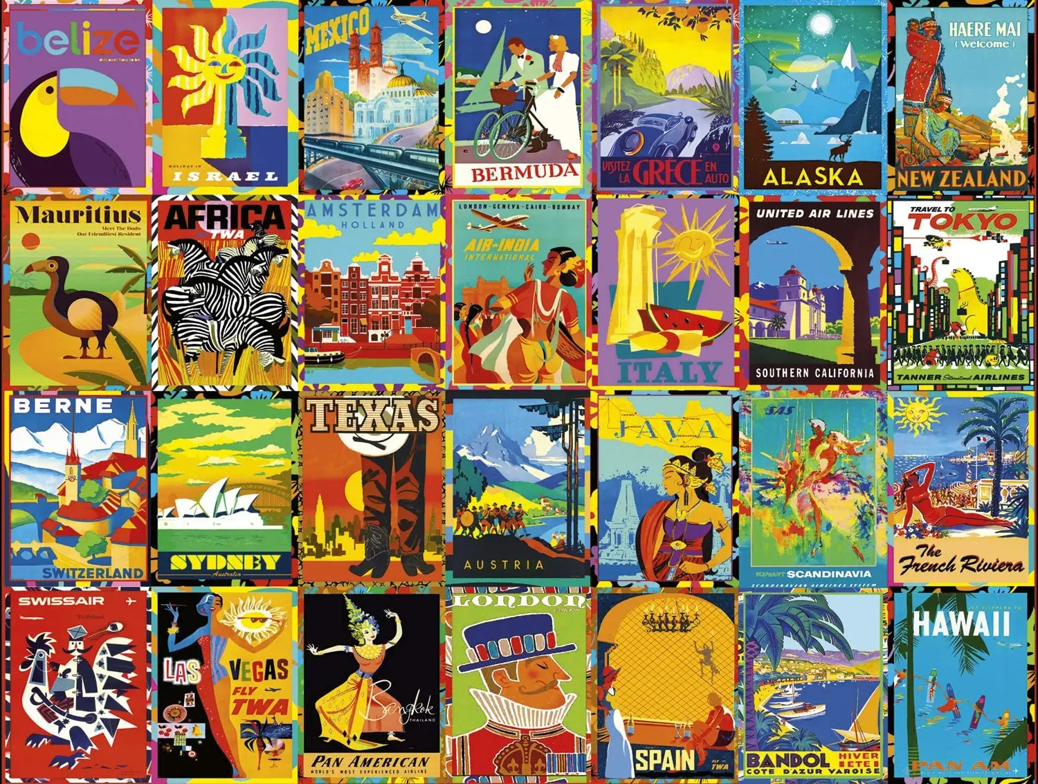 

Going Place -Colorful Destinations-1000 Piece Jigsaw Puzzle Learning Toys for Children Puzzles for Kids Wood Toys Wooden Puzzle