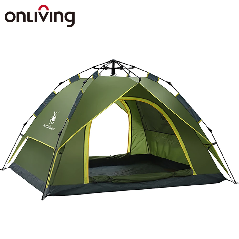 

ONLIVING Automatic Tent 3-4 Person Double layer Outdoor Camping Tent Waterproof Instant Setup Protable Backpacking Tourist Tents