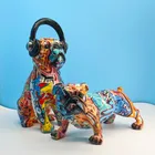 Красочные Переводные картинки в виде бульдога, креативные полимерные поделки, персонализированные украшения для дома, крыльца, гостиной, винного шкафа, подарки