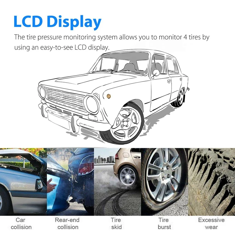 Новый Q2 Автомобильный беспроводной внешний датчик TPMS USB автоматическая система