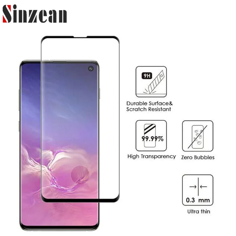 Изогнутое закаленное защитное стекло для экрана с отверстием пальца 50 шт./лот