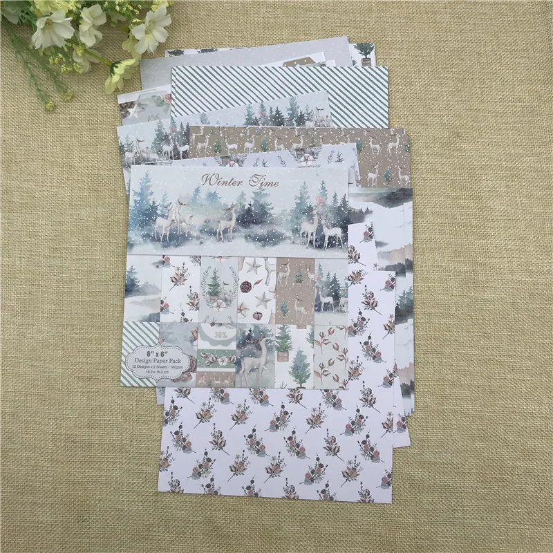 Бумага для скрапбукинга 24 листа 6 дюймов дюймов|Крафт-бумага| |