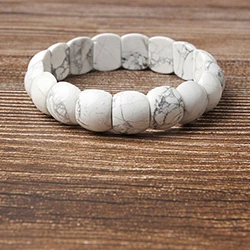 White turquoise LanLi 10x12 мм натуральные ювелирные изделия Роза Кристалл камни свободный браслет с бусинами талисманы Йога для мужчин и женщин медитация амулет - Цвет: White turquoise