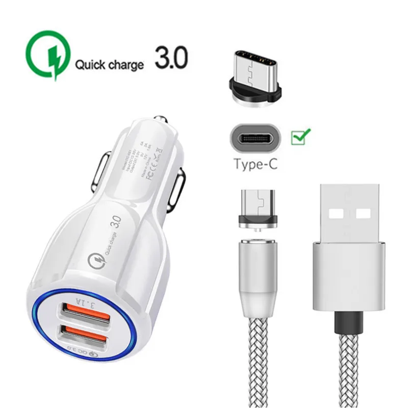 Магнитный кабель Type C для Samsung M40 LG G6 G5 Huawei P20 lite P30 Mate 10 9 QC 3 0 USB быстрая зарядка OnePlus 7