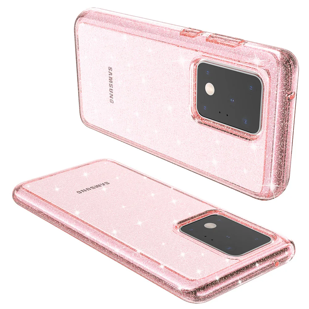 Гибридный бронированный Прозрачный блестящий чехол для телефона Samsung Galaxy S20 Ultra