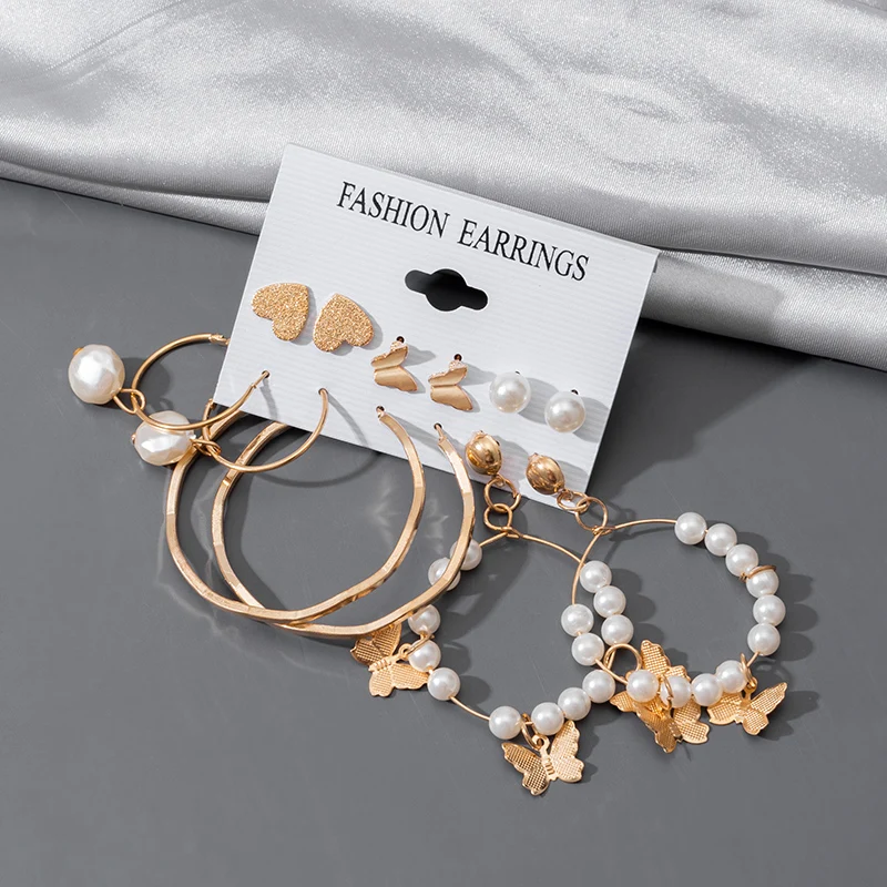 Женские серьги с искусственным жемчугом большие круглые в Корейском стиле