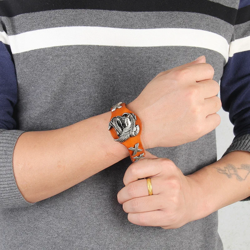 2020 новый дизайн рыцарь орел череп Бесконечность Браслет Мужской винтажный