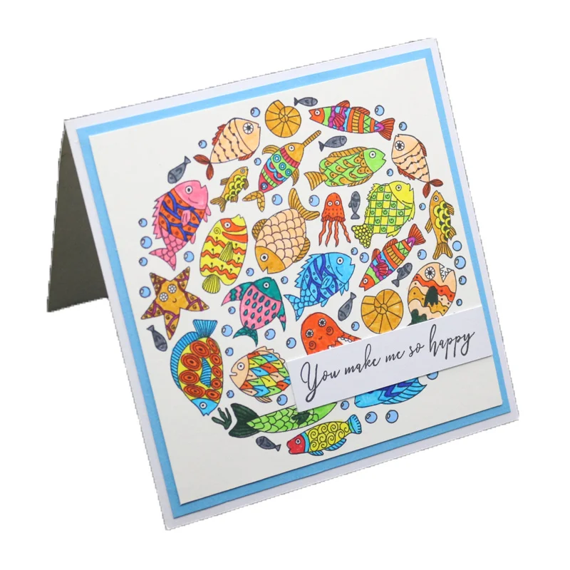 Морская жизнь прозрачные штампы мультяшный узор фон силиконовые уплотнения