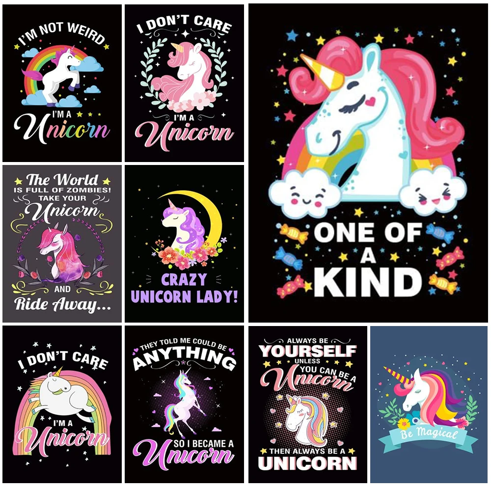 

Cartoon Unicorn Rainbow Magical Baby Room Nordic Poster Wall Art Canvas Painting Wall Pictures For Living Room Decor Unframed