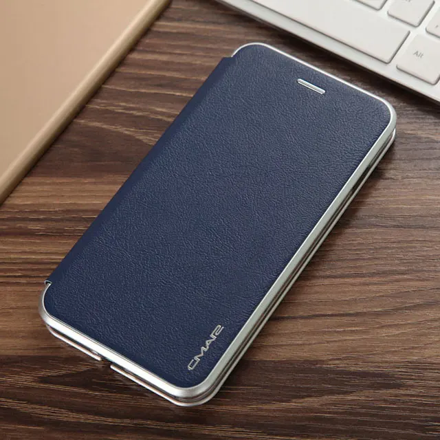 Роскошный кожаный флип-чехол на магните для samsung Galaxy S7 edge S8 S9 S10 Plus слот для карт кошелек чехол для samsung Note8 Note9 - Цвет: blue