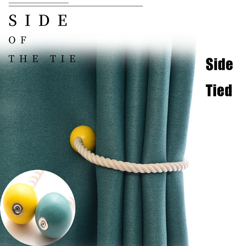 

2 PCS 2 Color Ins Macaron Curtain Magnet Buckle Simple Style Curtain Clip Hanging Ball Tie Buckle Clip Home Decoration Accessor
