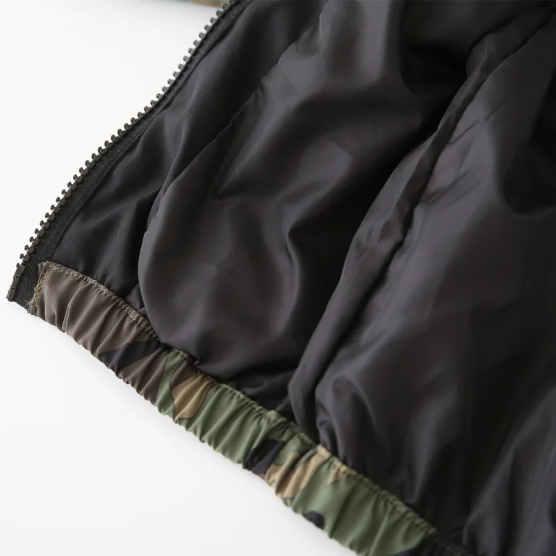 Детская одежда Куртки для мальчиков ветровка на молнии с капюшоном Камуфляжная