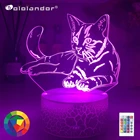 Новейший акриловый светодиодный ночник 3D в виде маленькой кошки, ночсветильник для детской комнаты, спальни, светильник льник для сна, подарок для домашнего декора, настольная лампа