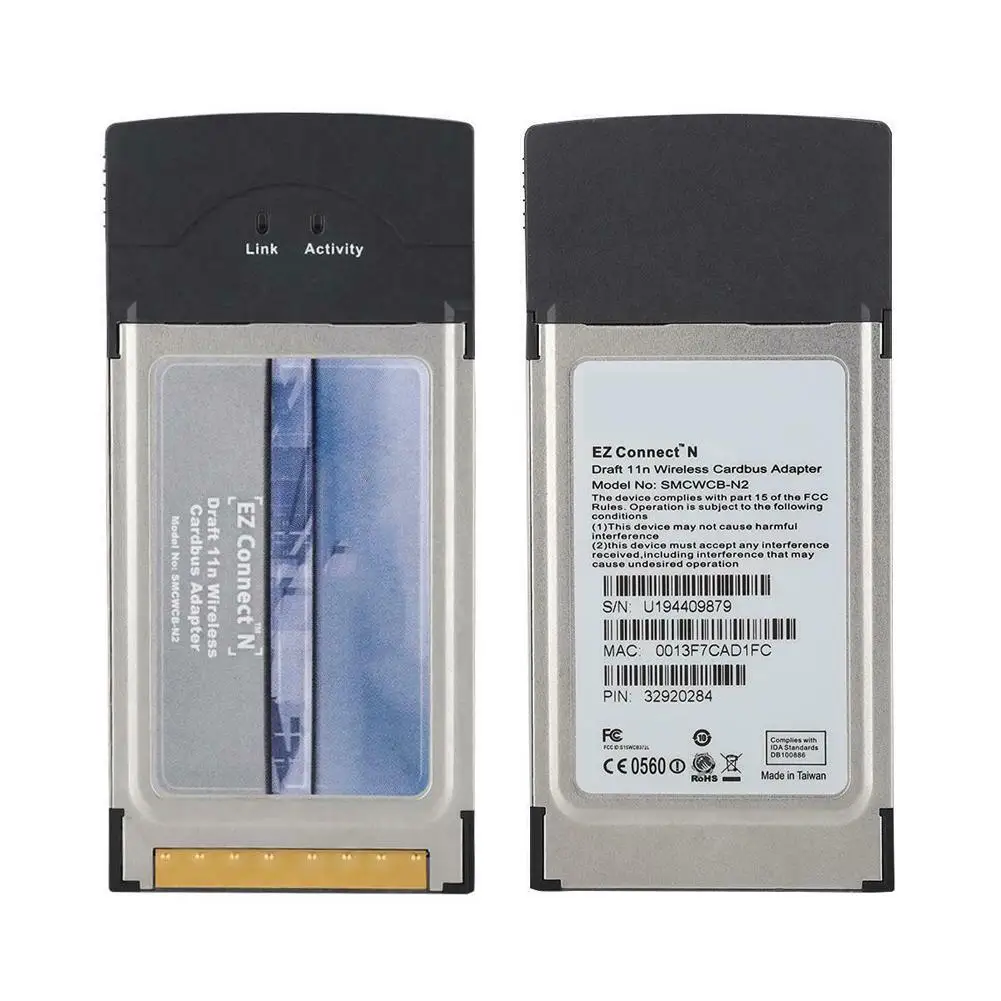 Новая беспроводная сетевая карта SMC SMCWCB-N2 PCMCIA 300M беспроводная сетевая карта подключение N Pro PCMCIA WiFi WLAN карта 2,4 ГГц