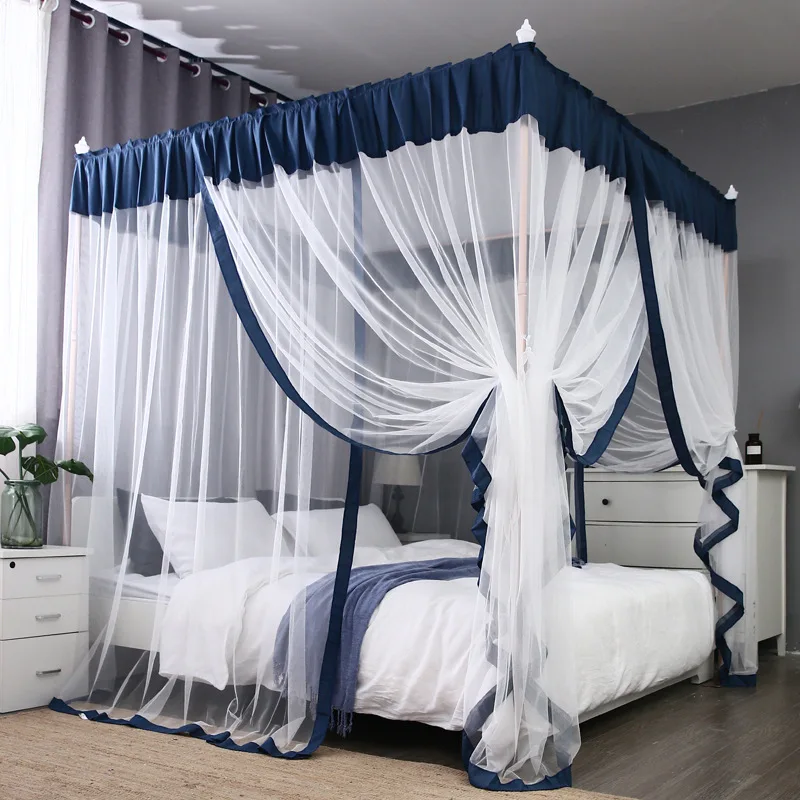 baratas 2020 Novo Estilo Simples Estilo 3 Portas Chão-tipo Estilo Palácio Mosquito Net Ins Mosquito Net Casa Criptografia Mais Grosso Conta De Texto