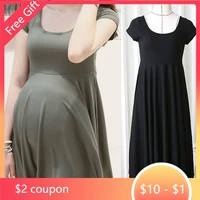 maternity dresses clothes for pregnant women clothing o neck short sleeve 4 colors slim pregnancy dress wear 2019 summer fashion