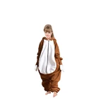 Пижама-комбинезон Детская флисовая на молнии, комбинезон с рисунком зеленого эльфа из мультфильма, голубая акула, хомяк, для косплея, для мальчиков и девочек, розовый енот, кигуруми