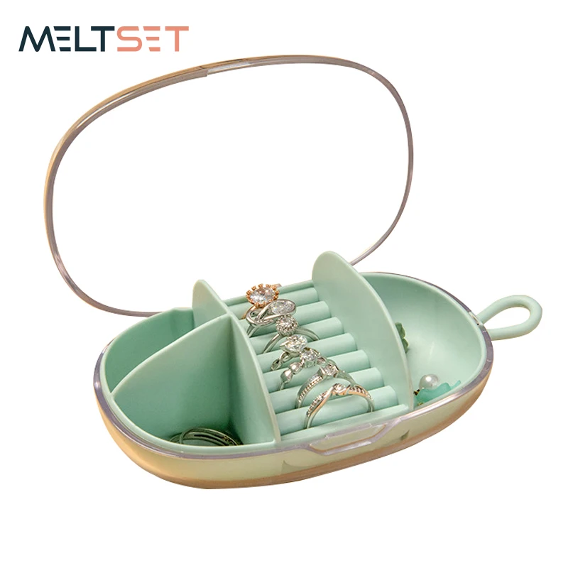 

Travel Jewelry Storage Box Portable Jewelry Box Organizer for Earrings Necklaces Ring Dustproof Display Stand Gift Box Holder