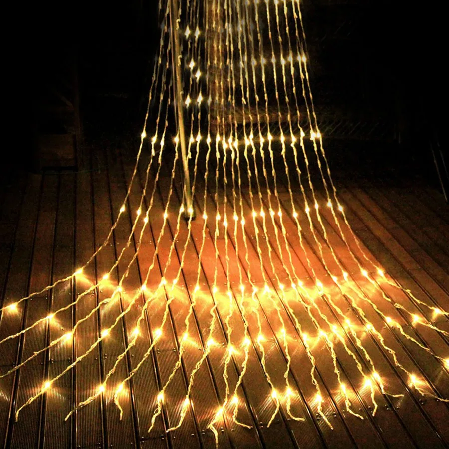 

Waterfall Icicle String Lights 320 Leds Meteor Shower Rain Fairy Lights Christams Wedding Holiday Curtain Window Garland Light