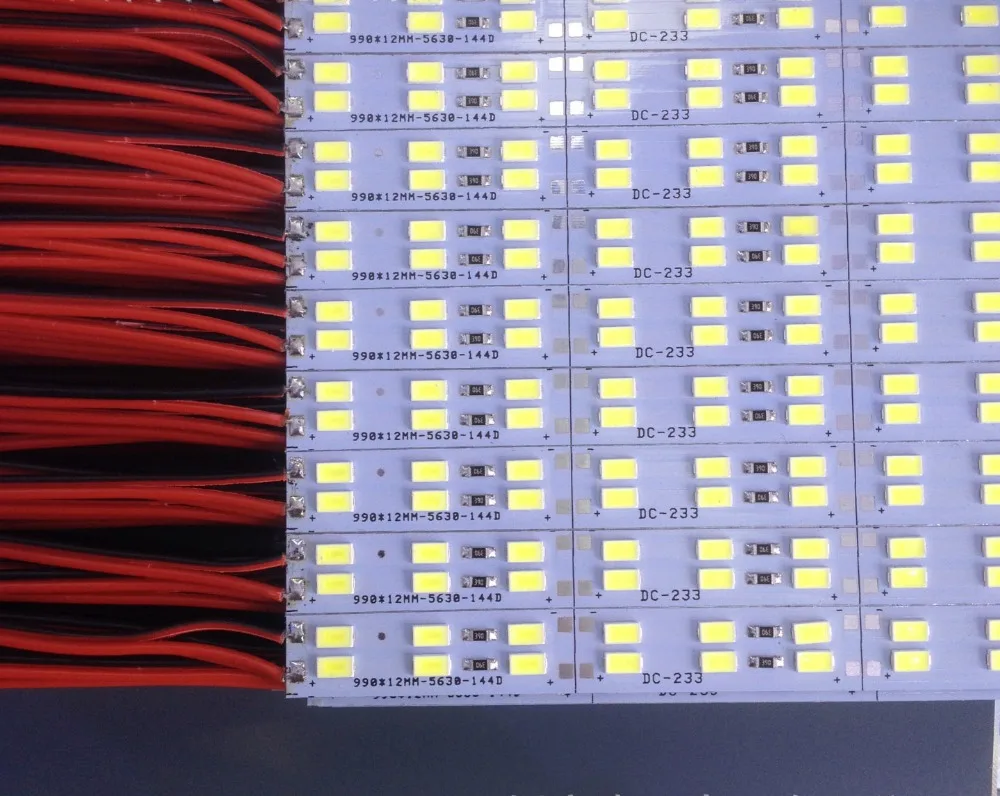 

250pcs/lot 100cm LED Double Line Hard Strip Bar Light 12v 144pcs LED/M 5630/5730 Strip Bar For Jewelry Countercabinet