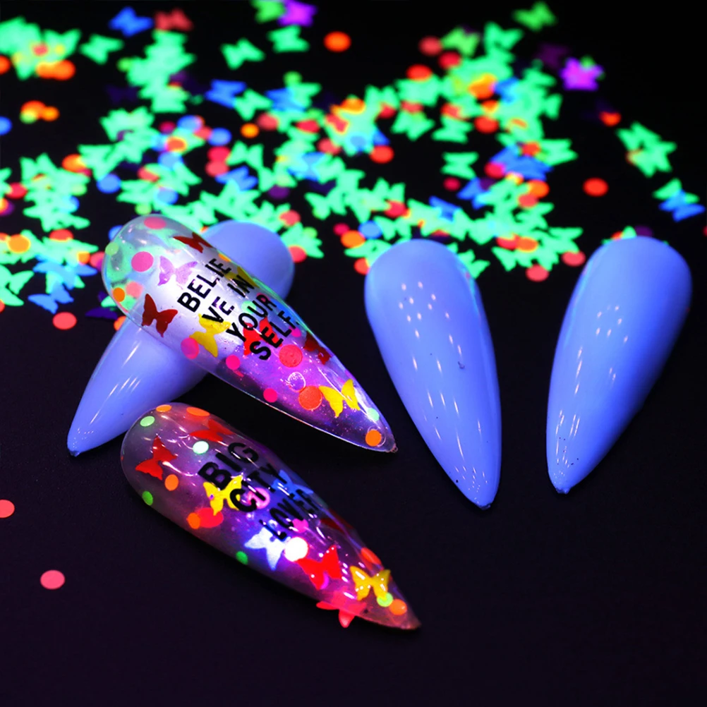 

1Set 12 Colors Butterfly Holographics Nail Glitter Sequins 3D Love Sequins Decoration Design Sticker Nail Art DIY Accessories #E