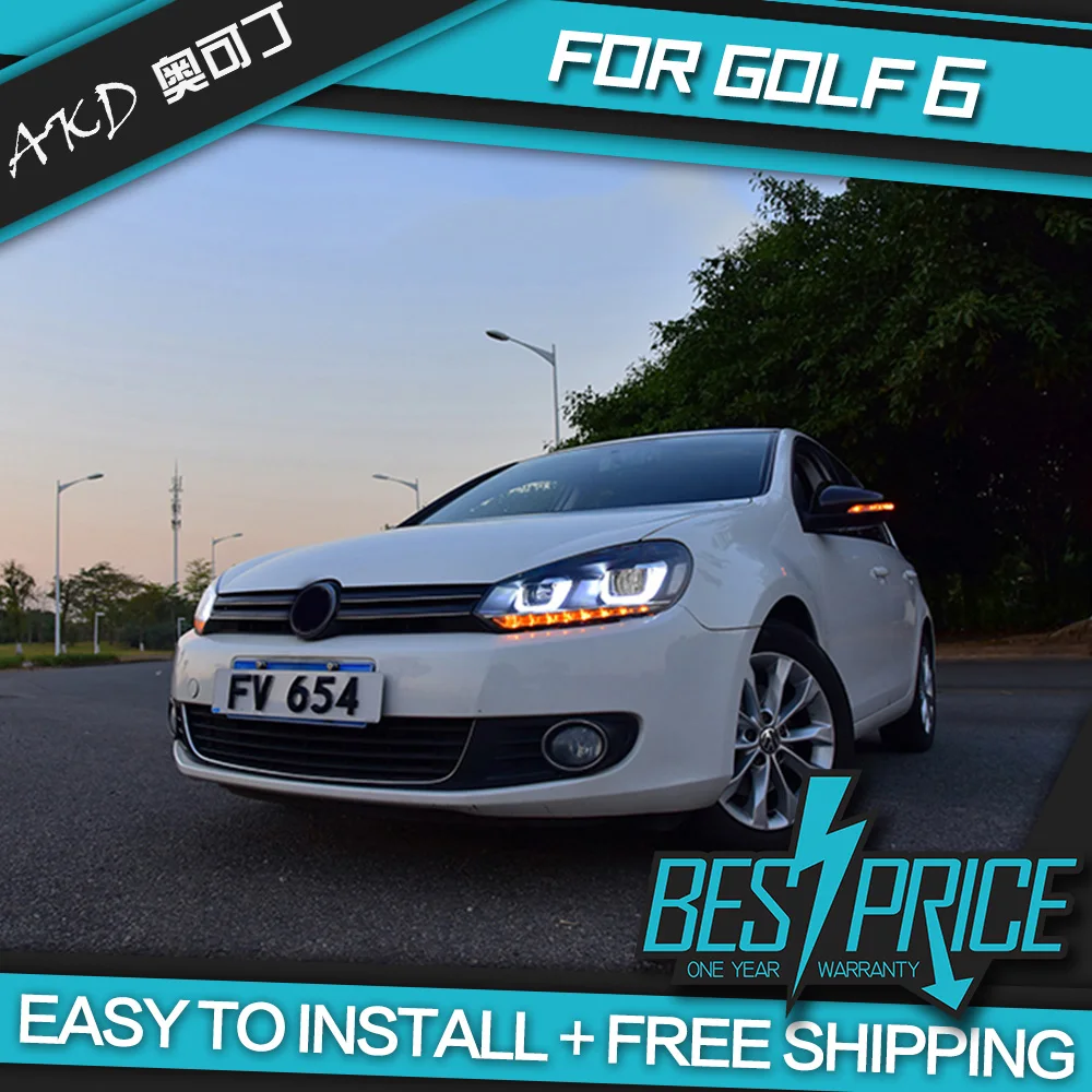АКД автомобилей Стайлинг фар для VW Golf 6 MK6 фары светодиодный ходовые огни биксенон