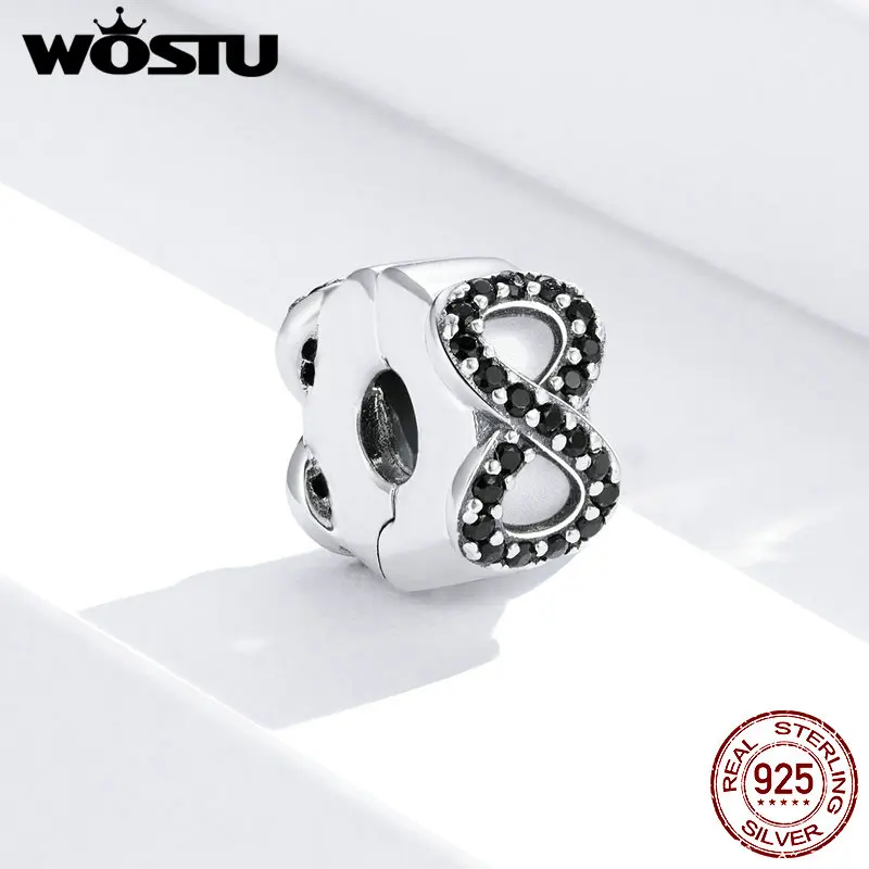 Бесконечность стопор WOSTU 100% 925 пробы серебро Бесконечная любовь форма пробки